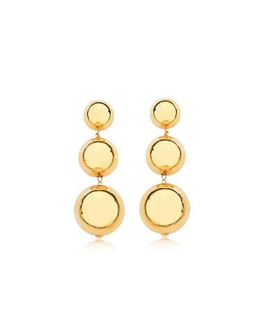 Brinco 3 esferas em ouro 18k