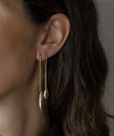Brinco Drop ouro 18k