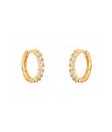 Argola cravejada ouro 18K