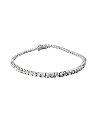 Pulseira riviera tradicional prata 925 e ródio