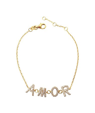 Pulseira amor prata 925 com ouro 18k