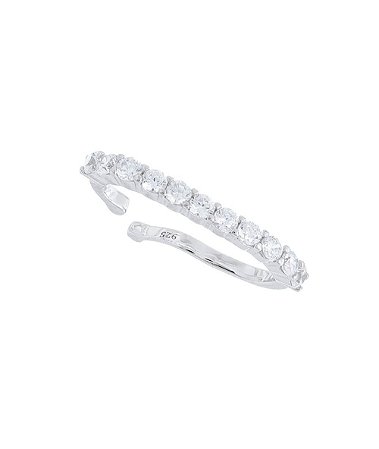 Ear hook cristal em prata e ródio