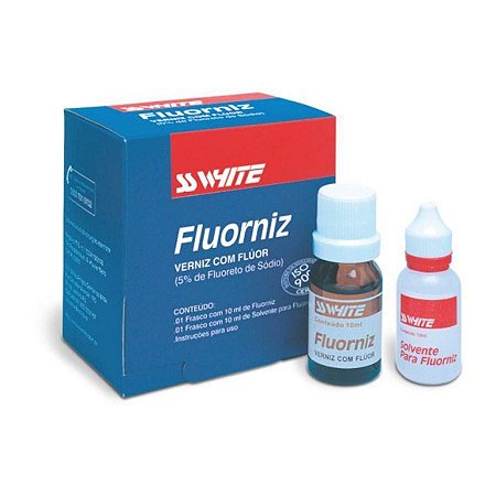 KIT Verniz com Flúor Fluorniz + 10ml Solvente Sswhite