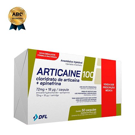 Anestesico Articaina 4% Articaine 1:100 C/Vaso C/50un DFL