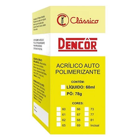 Acrilico Auto Provisorio C/78gr Dencor - Clássico