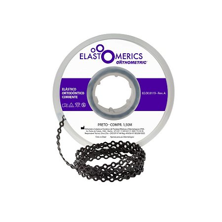 Elastico Corrente Preto Longo 1,5m - Orthometric