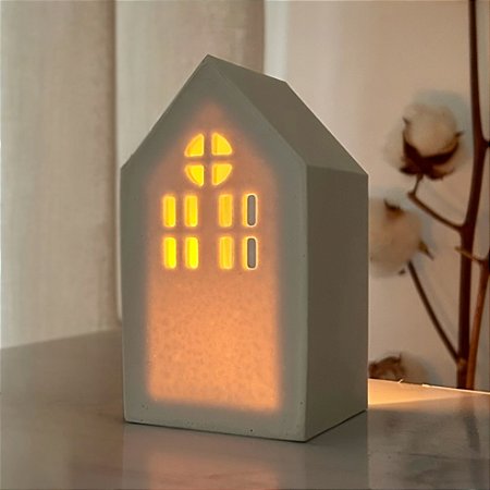 Porta-Vela Rechaud | Casa Iluminada - Baixa | Resina Premium Ecológica
