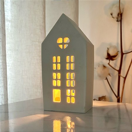 Porta-Vela Rechaud | Casa Iluminada - Alta | Resina Premium Ecológica