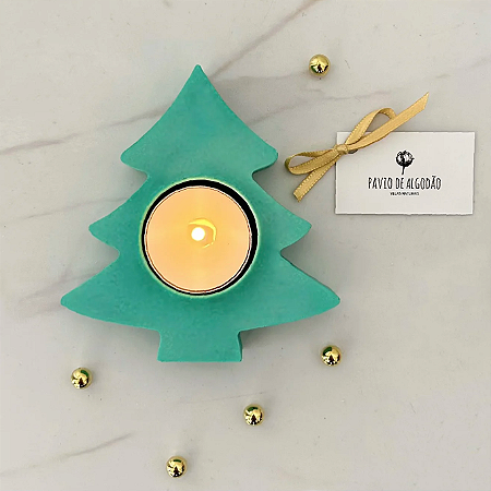 Porta-velas rechaud | Natal | Árvore | Resina premium Jesmonite