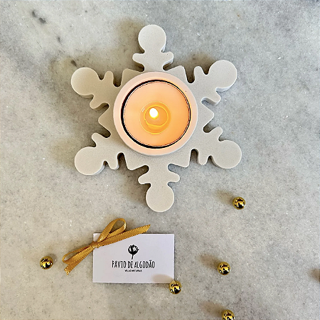 Porta-velas rechaud | Natal | Floco #1  | Resina premium Jesmonite