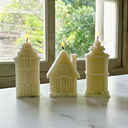 Vela Natural | Casa Germânica | Kit com 3 Casas