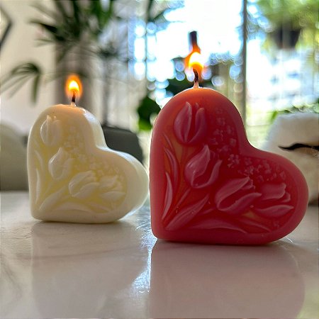 Vela Natural | Coração de Tulipas