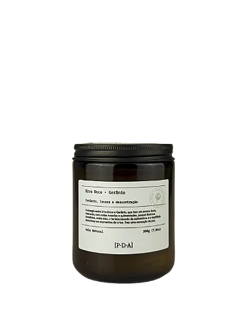 Vela Natural | Erva-Doce + Gerânio | 200g
