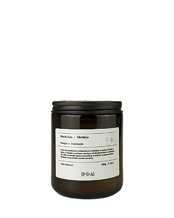 Vela Natural | Mandarina + Sândalo | 200g
