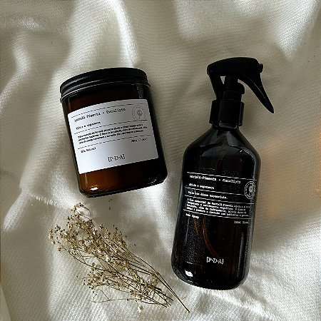 Kit | Hortelã-Pimenta + Eucalipto | Vela + Home Spray
