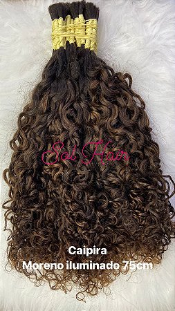 Cabelo Natural Cacho Caipira Iluminada 75cm - 25g