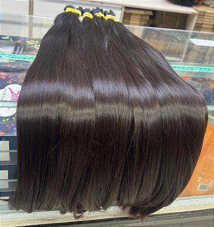 Cabelo Brasileiro Castanho Liso Tamanho 65cm - 50g