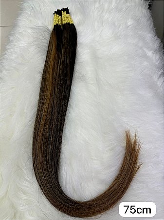 Cabelo  Indiano  Morena  Iluminada  Liso  75CM 50G