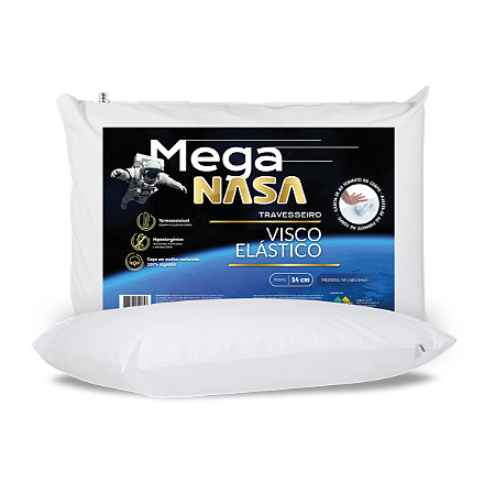 Travesseiro Mega Nasa Viscoelástico 100% Algodão Altura 14cm Nap