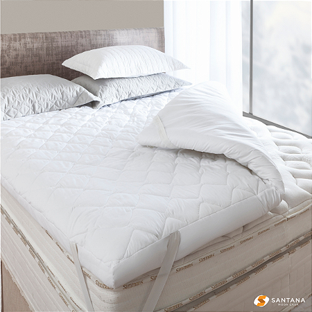 Pillow Top Protetor De Colchão Queen Extra Macio Premium 160x200x7,5cm - 730g/m²