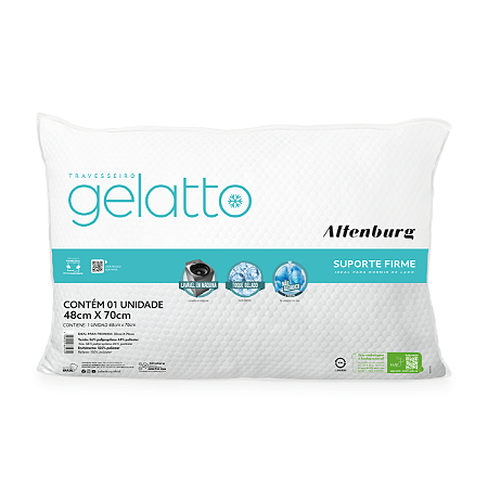 Travesseiro Gelatto Altenburg Toque Gelado Extra Macio Firme Antialérgico 48x70cm