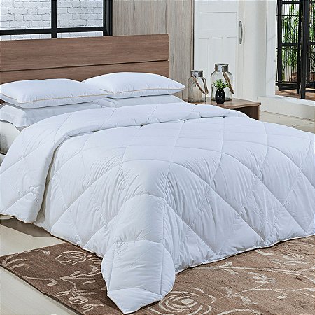 EDREDOM Toque De Plumas King Niazitex Algodão 200 Fios Luxo Branco 260x280cm