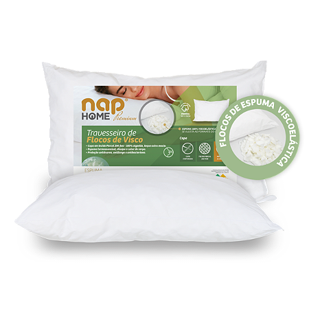 Travesseiro Flocos De Viscoelástico Premium Percal 200 Fios Nap