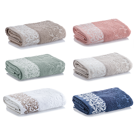 Toalha de Banho Medalhão Jacquard Algodão - 70x140cm Corttex