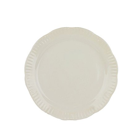 Prato de Sobremesa Off-White Borda Ondulada