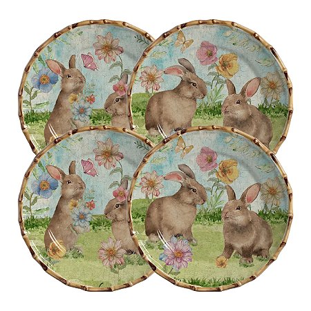 CONJ.4 PRATOS RASO RABBIT'S GARDEN