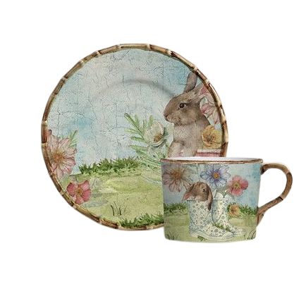 CONJ.4 XICARA CAFE C/P RABBIT'S GARDEN