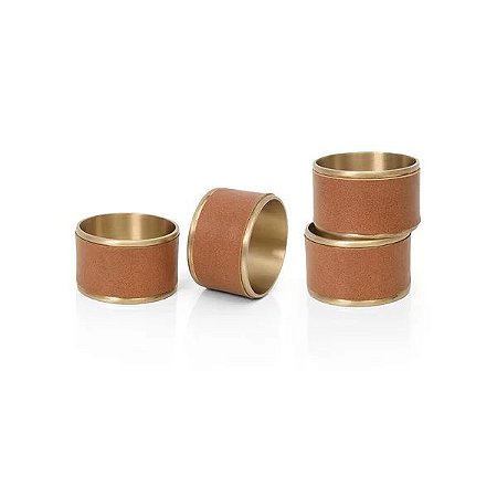 Anel de Guardanapo 4 Pcs Courino Gold