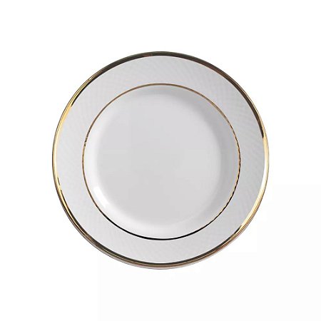 PRATO SOBREMESA RELEVO OURO FILETE
