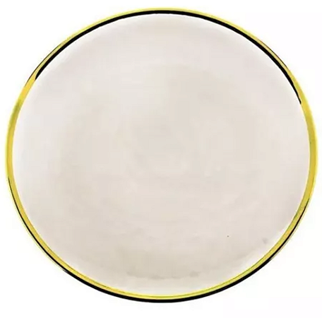 Prato Sobremesa de Cristal c/ Borda Dourada 21cm