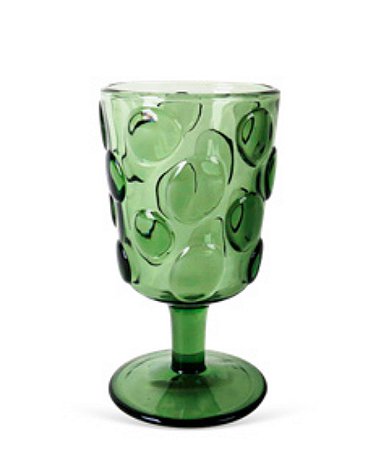 CJ DE TACAS EM VIDRO COM TEXTURA BOLHAS VERDE 6PCS - 260ML