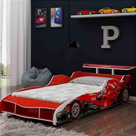 Cama Infantil Carro F1 090 Vermelho - Gelius