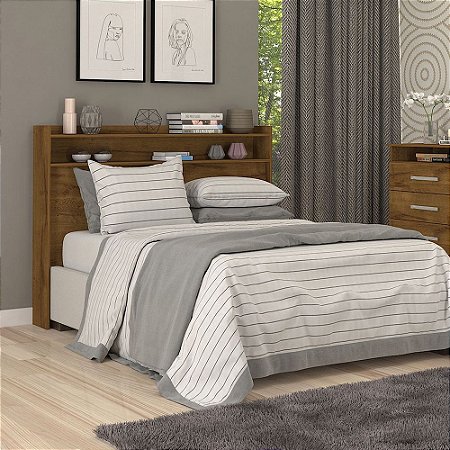 Cabeceira para Cama Casal com Nicho Elite 140 Rovere Prime - Docelar