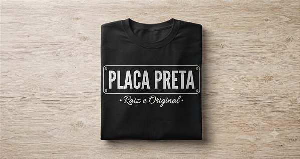 T-SHIRT PLACA PRETA RAIZ (ESCUTA O CARLIN)