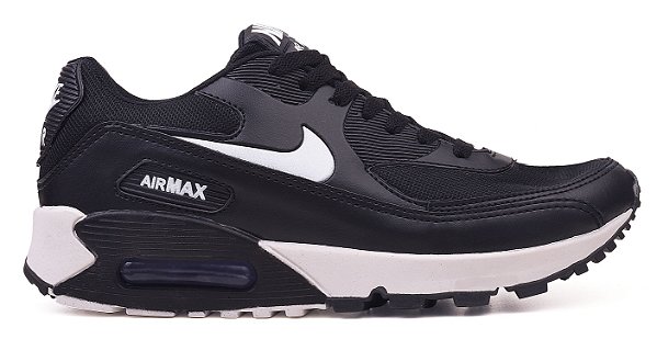 air max 90 preto com linha branca