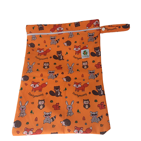 Necessaire para Fraldas Animais da Floresta Laranja