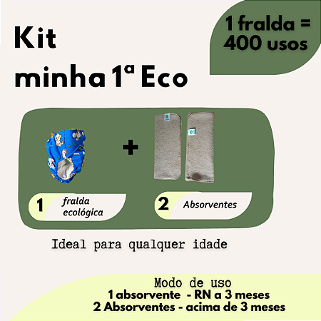 Kit de Fralda ecológica 1ª Eco