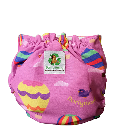 Fralda ecológica balões 🩷 rosa