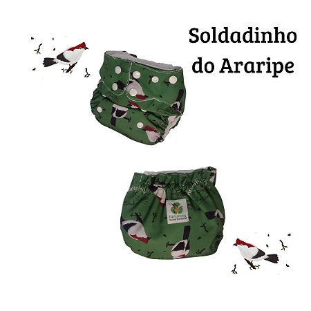 Fralda ecológica soldadinho do Araripe