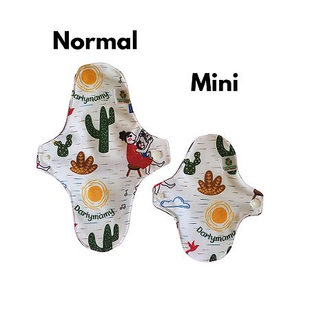 Kit Absorventes Menstruais Reutilizáveis - Médio (1 normal + 1 Mini)
