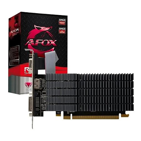 PLACA DE VÍDEO AMD R5 220 1GB 64 BITS DDR3 AFOX RADEON VGA DVI HDMI