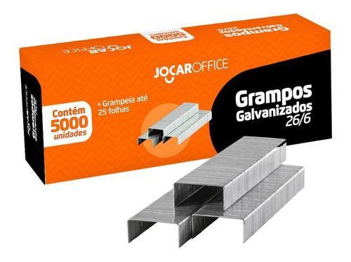 Grampo 26/6 C/ 5000 Unidades Jocar Office