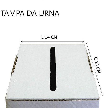 Urna de Papelão Branca 23x23x33 cm - 10 Unidades