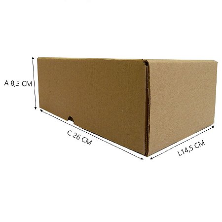 Caixa de Papelão B3 Sedex 26x14,5x8,5 cm - 25 Unidades