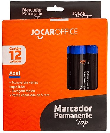 Marcador Permanente Azul Chanfrado Cx/12 Unds Jocar Office