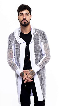 cardigan de renda branco